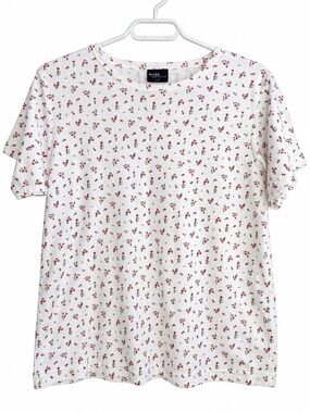 Truly Floral Baby Tee Women’s Size L Ditsy Flower Cottagecore Prairie GrannyChic